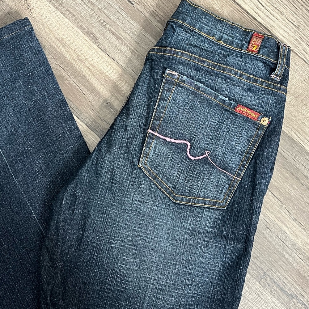 Seven 7 For All Mankind Pink Stitch Bootcut Women’s Jeans Size 31